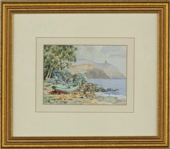 Contemporary Watercolour - Rocky Coast Line