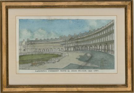 R.S. Redwood - 1991 Watercolour, Lansdown Crescent, Bath