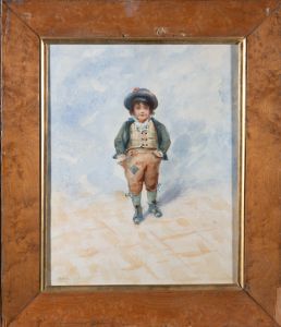 Charles Smith - 1894 Watercolour, Jolly Young Boy