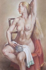 Franco Matania (1922-2006) - Signed 20th Century Pastel, Seated Nude