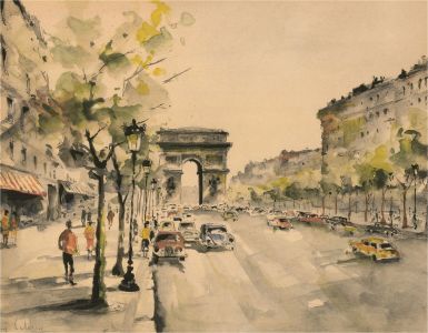 G. Lelong - Signed Mid 20th Century Watercolour, Les Chaude Elyssee