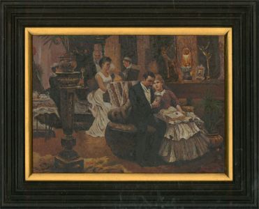 J. Harrow - Framed 20th Century Oil, The Secret Engagement
