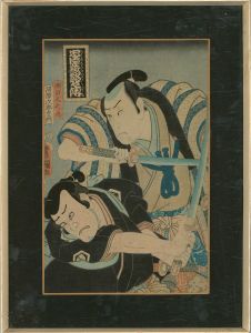 Utagawa Kunisada (1786-1865) - Mid 19th Century Watercolour, Kabuki Fight