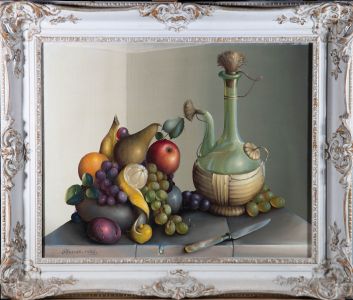 George Reekie (1911-1969) - Signed & Framed Mid 20th Century Oil, Fruit and Jug