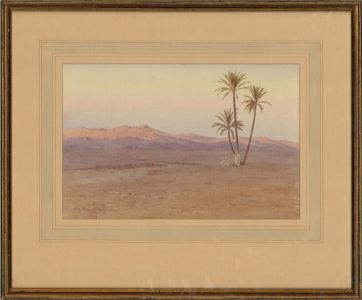 A.M. Goodall - 1910 Watercolour, Desert Scene