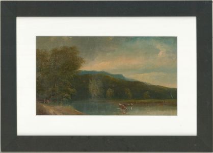 Late 19th Century Oil - Cattle by the Watering Hole
