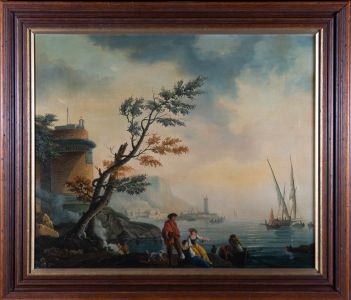 B. Shaw - Signed & Framed Mid 20th Century Oil, Continental Harbour