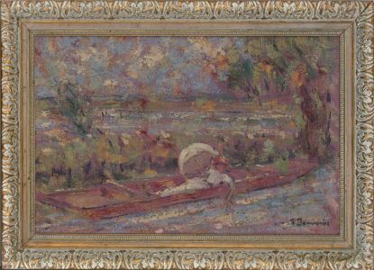 Paul Beauvais - Signed & Framed Mid 20th Century Oil, Hazy Lake