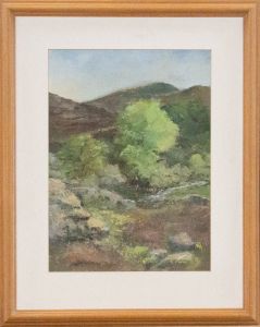 20th Century Oil - Small Stream and Trees