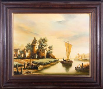 Ken Hammond (b1948) - Signed & Framed Mid 20th Century Oil, Dutch Scene