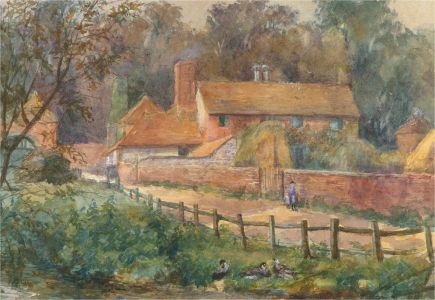 1895 Watercolour - Barton Farm, Winchester