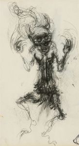 Mollie Paxton - 1956 Pen and Ink Drawing, Demon Figure