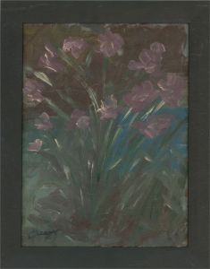 20th Century Oil - Purple Flowers