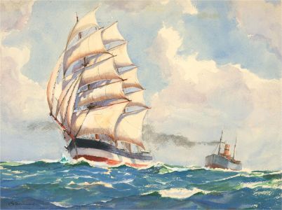 Peter Fraser - Contemporary Watercolour, Full Sails