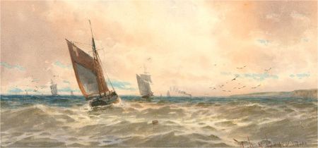 Early 20th Century Watercolour - Boats at Sea