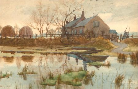 N. Walton - Early 20th Century Watercolour, Farm View