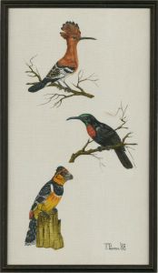 T. Pearson - 1988 Acrylic, Hoopoe & Other Birds