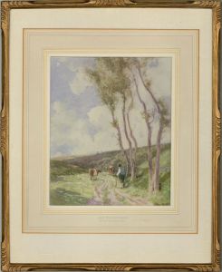 William Tatton Winter RBA (1855-1928) - Watercolour, Near Bouille, Normandy
