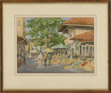 Victor Coverley-Price (1901-1988) - 1976 Watercolour, Market Place