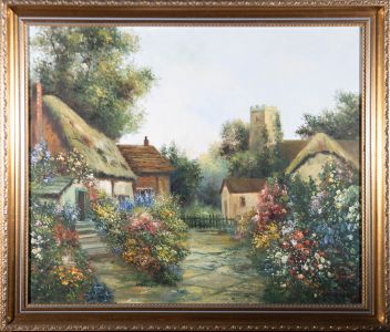 H. Berner - 20th Century Oil, Cottage Garden