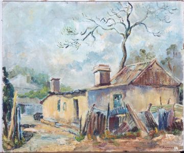 M. Redfern - 20th Century Oil, Village Scene