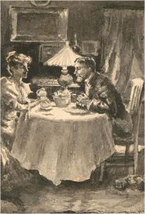 E. Forrelli - Miniature Early 20th Century Watercolour, Dinner For Two