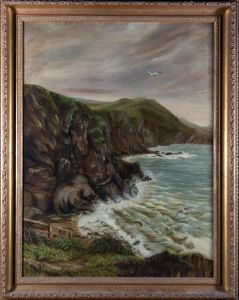 Late 19th Century Oil - Stormy Coastal Scene