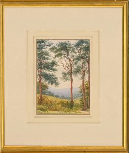 Early 20th Century Watercolour - Landscape View with Three Trees