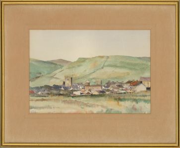 Edward Morris RCA - Contemporary Watercolour, Town In The Hills
