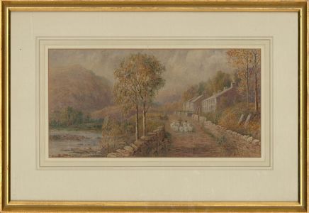 Sam Pride - Late 19th Century Watercolour, Landscape Scene with Shepherd