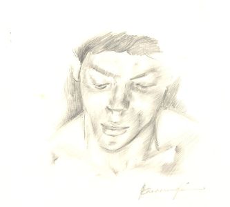 John Cherrington (1931-2015) - 20th Century Graphite Drawing, Young Man II