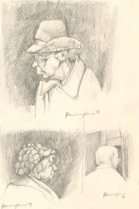 John Cherrington (1931-2015) - 1989 Graphite Drawing, Three Figures