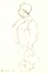John Cherrington (1931-2015) - Pair of 1987 Graphite Drawings, Two Ladies
