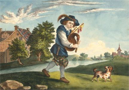 Sophia Stansbury - 1827 Watercolour, A Dutch Piper