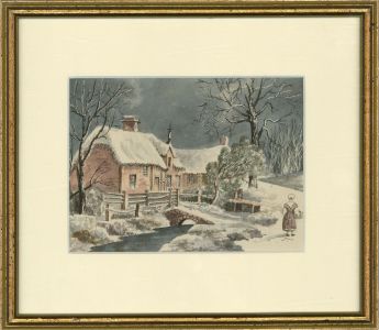 Sophia Stansbury - 1826 Watercolour, Winter Cottage