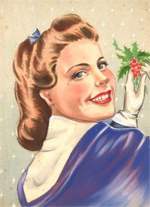 Violet Birch - Mid 20th Century Gouache, Christmas Wishes