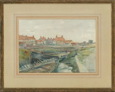 C.L. Windsor - 1938 Watercolour, Old Hattered Vessels, Pill