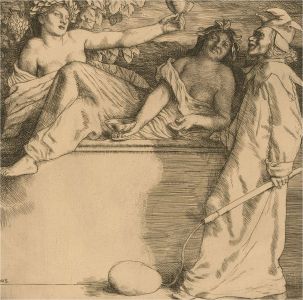 William Strang RA (1859-1921) - 1904 Engraving, The Wine Drinkers
