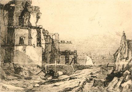 1919 Etching - Coastal Ruins
