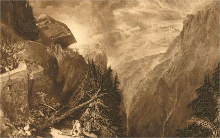 After J. M. W. Turner - Early 20th Century Aquatint, Scenic Mountain Range