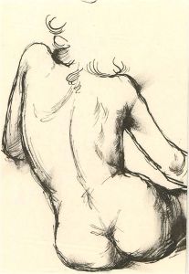 Peter Collins ARCA - Contemporary Pen and Ink Drawing, Nude Study I