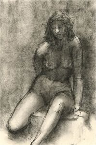 Peter Collins ARCA - Contemporary Charcoal Drawing, Life Study VI