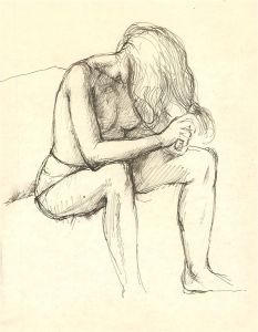 Peter Collins ARCA - Contemporary Pen and Ink Drawing, Life Study IX