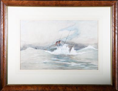 Alan Hill Reid - 20th Century Watercolour, A Ship in Choppy Waters
