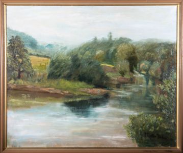 R. Baker - 20th Century Oil, Windy River Scene