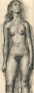 Peter Collins ARCA - Contemporary Charcoal Drawing, Nude Study XV