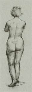 Peter Collins ARCA - Contemporary Pen and Ink Drawing, Nude Study XVI