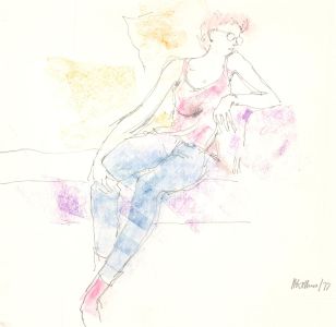 Peter Collins ARCA - Signed Contemporary Pastel, Alternative Woman