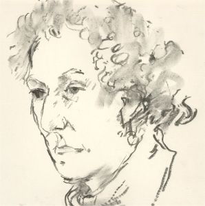 Peter Collins ARCA - Contemporary Charcoal Drawing, Woman in Contemplation