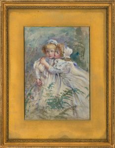M. C. Viccars - Signed & Framed 1897 Watercolour, Mabel Frances & Mary Cecil